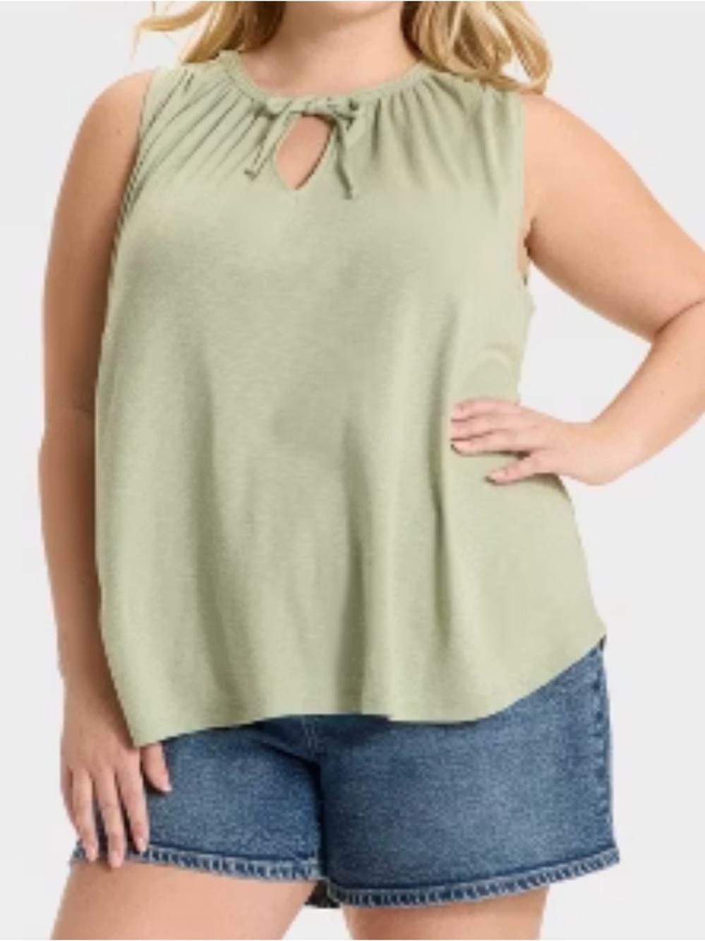 Ava & Viv Sage Green Blouse Without NWT sleeves, size